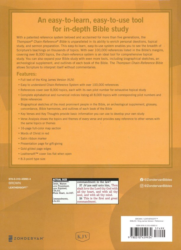 KJV Thompson Chain-Reference Bible--soft leather-look