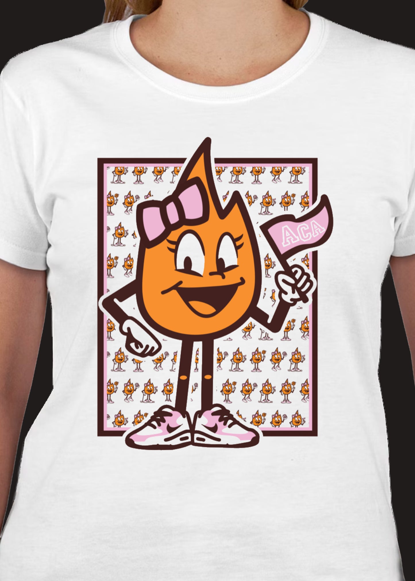 ACA White Flamette Short Sleeve T-Shirt