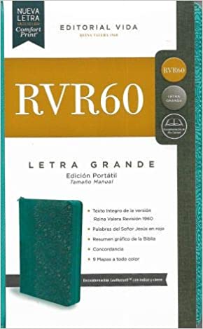 Biblia Letra Grande con Cierre Reina-Valera 1960, imit. piel tamaño manual, turquesa con índice Imitation Leather